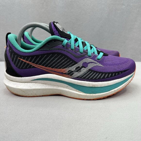 Womens Size 9 Saucony Endorphin Speed 2 Shoes Concord Purple Running Sneakers - Picture 1 of 8